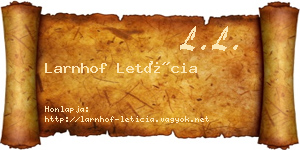 Larnhof Letícia névjegykártya